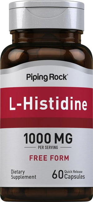 PIPING ROCK - Piping Rock L-Histidine 1000Mg. 60 Capsulas - The Red Vitamin MX - Suplementos Alimenticios - {{ shop.shopifyCountryName }}