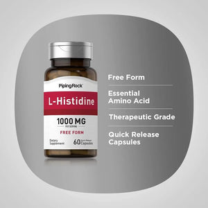 PIPING ROCK - Piping Rock L-Histidine 1000Mg. 60 Capsulas - The Red Vitamin MX - Suplementos Alimenticios - {{ shop.shopifyCountryName }}