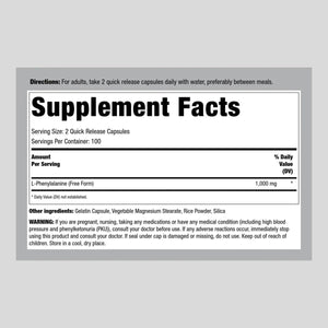 PIPING ROCK - Piping Rock L Phenylalanine 1000Mg. 200 Capsulas - The Red Vitamin MX - Suplementos Alimenticios - {{ shop.shopifyCountryName }}