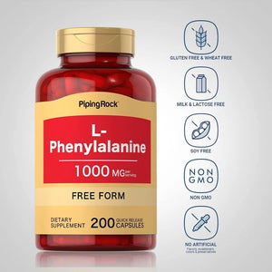 PIPING ROCK - Piping Rock L Phenylalanine 1000Mg. 200 Capsulas - The Red Vitamin MX - Suplementos Alimenticios - {{ shop.shopifyCountryName }}