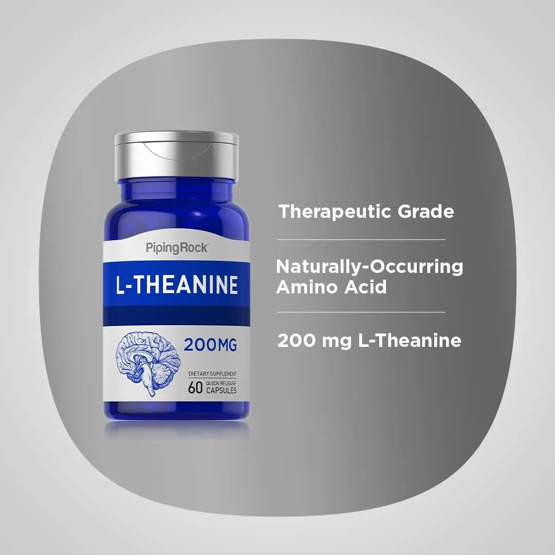 PIPING ROCK - Piping Rock L Theanine 200Mg. 60 Capsulas - The Red Vitamin MX - Suplementos Alimenticios - {{ shop.shopifyCountryName }}