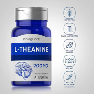 PIPING ROCK - Piping Rock L Theanine 200Mg. 60 Capsulas - The Red Vitamin MX - Suplementos Alimenticios - {{ shop.shopifyCountryName }}