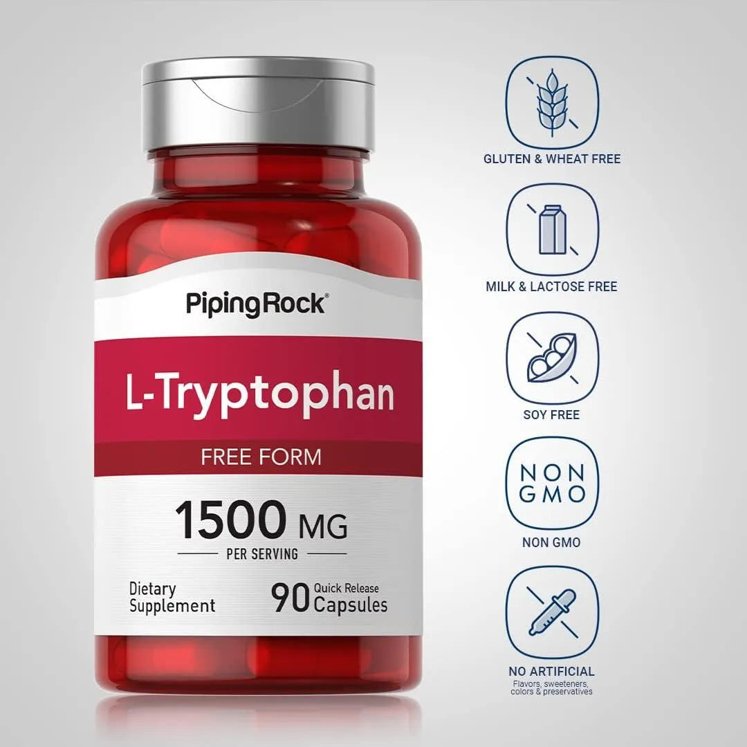 PIPING ROCK - Piping Rock L-Tryptophan 1500Mg. 90 Capsulas - The Red Vitamin MX - Suplementos Alimenticios - {{ shop.shopifyCountryName }}