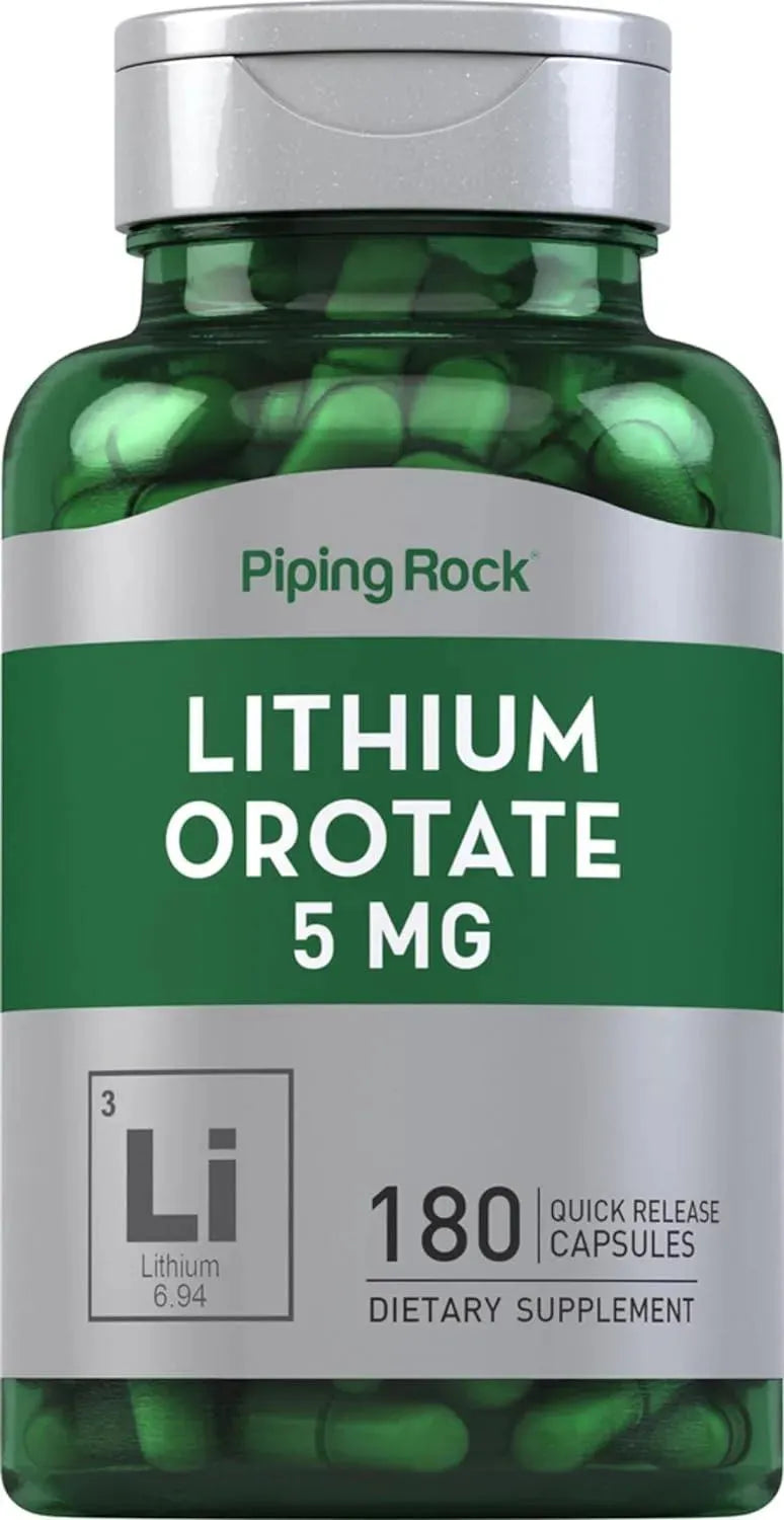 PIPING ROCK - Piping Rock Lithium Orotate 5Mg. 180 Capsulas - The Red Vitamin MX - Suplementos Alimenticios - {{ shop.shopifyCountryName }}