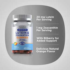 PIPING ROCK - Piping Rock Lutein & Zeaxanthin 21Mg. 60 Gomitas - The Red Vitamin MX - Suplementos Alimenticios - {{ shop.shopifyCountryName }}