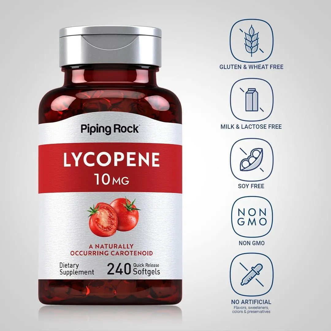 PIPING ROCK - Piping Rock Lycopene 10Mg. 240 Capsulas Blandas - The Red Vitamin MX - Suplementos Alimenticios - {{ shop.shopifyCountryName }}