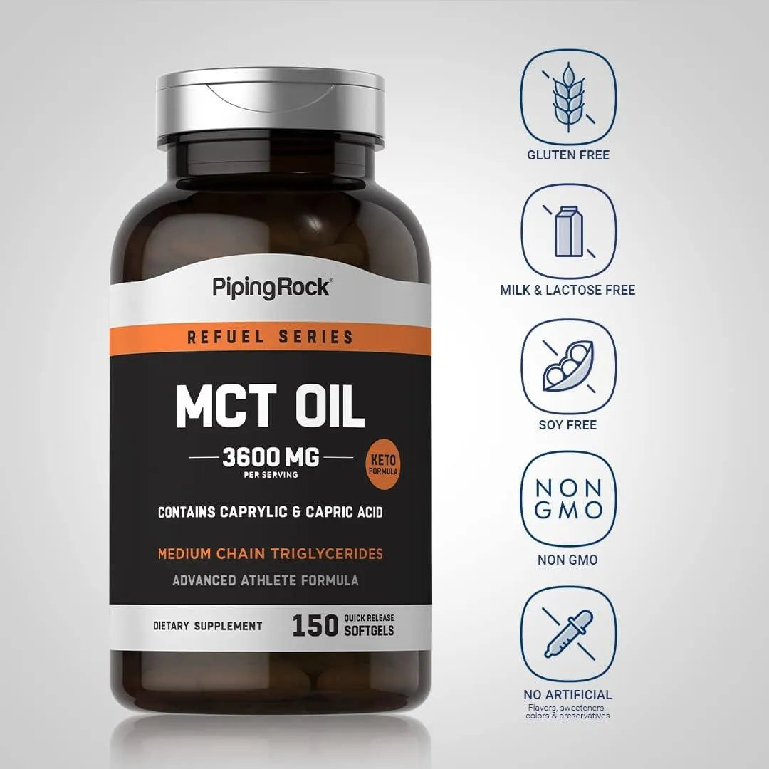 PIPING ROCK - Piping Rock MCT Oil Capsules 1200Mg. 150 Capsulas Blandas - The Red Vitamin MX - Suplementos Alimenticios - {{ shop.shopifyCountryName }}