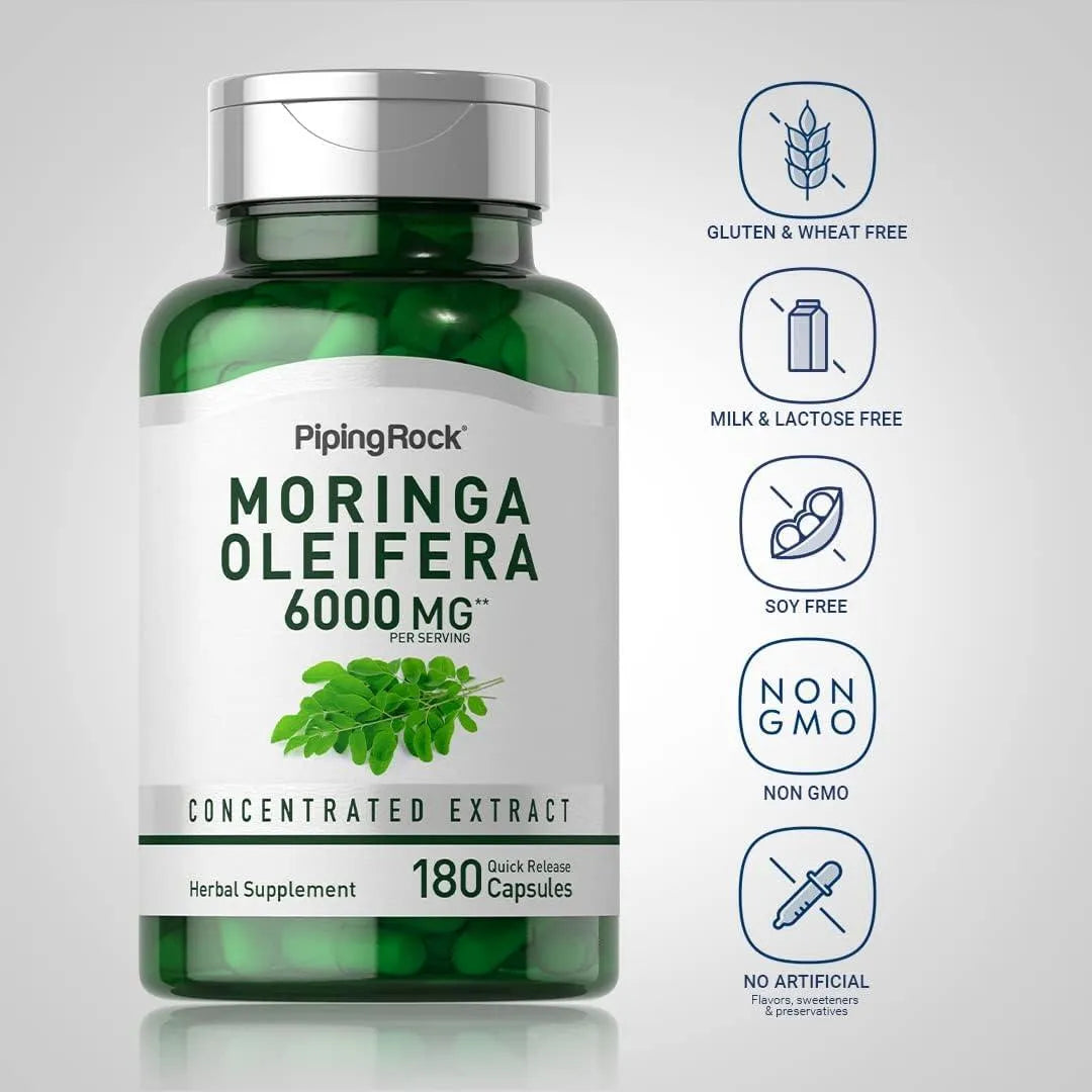 PIPING ROCK - Piping Rock Moringa Oleifera 6000Mg. 180 Capsulas - The Red Vitamin MX - Suplementos Alimenticios - {{ shop.shopifyCountryName }}