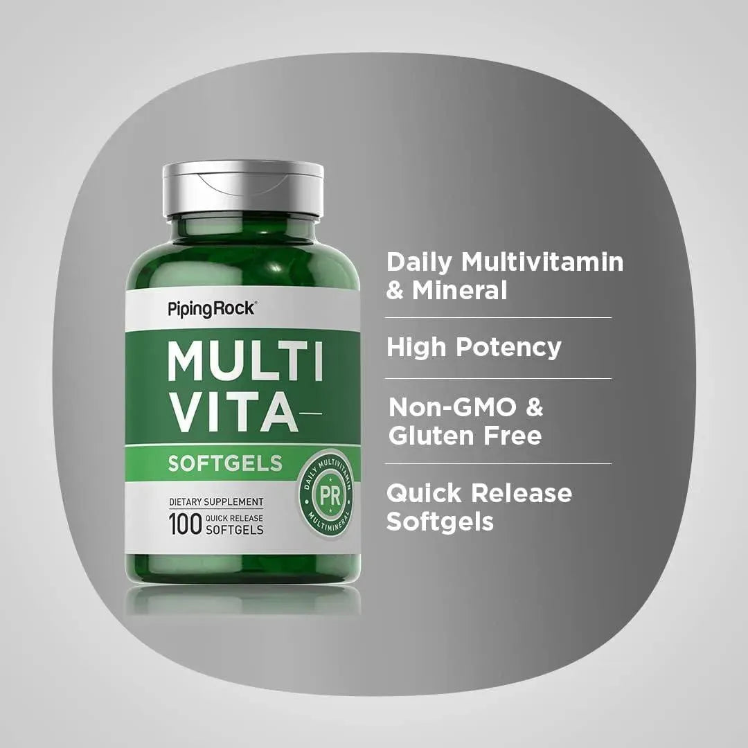 PIPING ROCK - Piping Rock Multivitamin for Men and Women 100 Capsulas Blandas - The Red Vitamin MX - Suplementos Alimenticios - {{ shop.shopifyCountryName }}