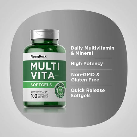 PIPING ROCK - Piping Rock Multivitamin for Men and Women 100 Capsulas Blandas - The Red Vitamin MX - Suplementos Alimenticios - {{ shop.shopifyCountryName }}