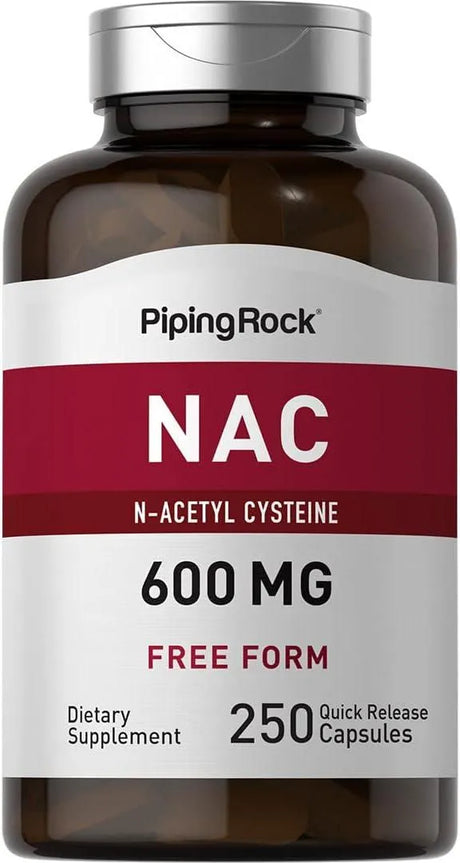 PIPING ROCK - Piping Rock NAC N-Acetyl Cysteine 600Mg. 250 Capsulas - The Red Vitamin MX - Suplementos Alimenticios - {{ shop.shopifyCountryName }}