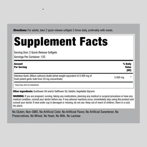 PIPING ROCK - Piping Rock Odorless Garlic Pills 2400Mg. 250 Capsulas Blandas - The Red Vitamin MX - Suplementos Alimenticios - {{ shop.shopifyCountryName }}
