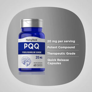 PIPING ROCK - Piping Rock PQQ 20Mg. 60 Capsulas - The Red Vitamin MX - Suplementos Alimenticios - {{ shop.shopifyCountryName }}