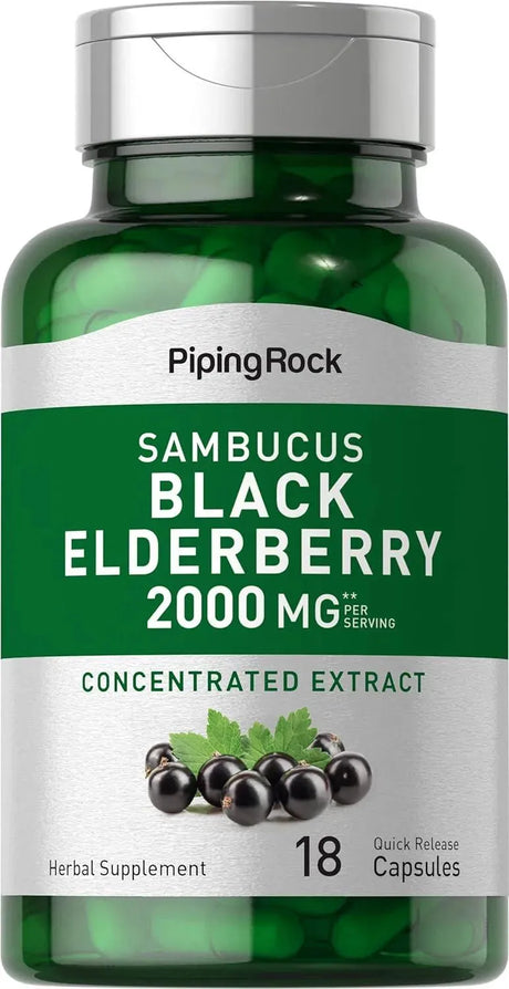 PIPING ROCK - Piping Rock Sambucus Elderberry 2000Mg. 180 Capsulas - The Red Vitamin MX - Suplementos Alimenticios - {{ shop.shopifyCountryName }}