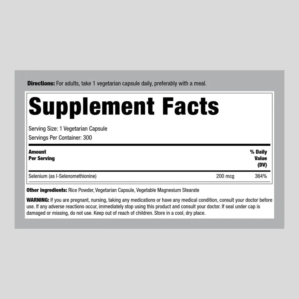 PIPING ROCK - Piping Rock Selenium 200mcg 300 Capsulas - The Red Vitamin MX - Suplementos Alimenticios - {{ shop.shopifyCountryName }}