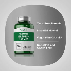 PIPING ROCK - Piping Rock Selenium 200mcg 300 Capsulas - The Red Vitamin MX - Suplementos Alimenticios - {{ shop.shopifyCountryName }}