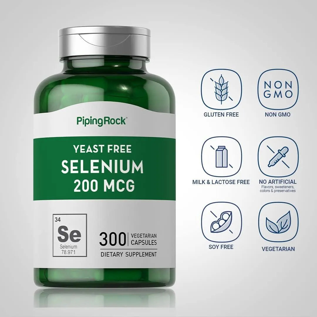 PIPING ROCK - Piping Rock Selenium 200mcg 300 Capsulas - The Red Vitamin MX - Suplementos Alimenticios - {{ shop.shopifyCountryName }}