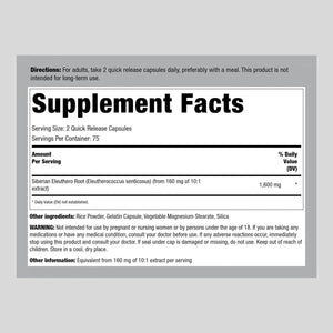 PIPING ROCK - Piping Rock Siberian Eleuthero Root 1600Mg. 150 Capsulas - The Red Vitamin MX - Suplementos Alimenticios - {{ shop.shopifyCountryName }}