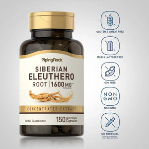 PIPING ROCK - Piping Rock Siberian Eleuthero Root 1600Mg. 150 Capsulas - The Red Vitamin MX - Suplementos Alimenticios - {{ shop.shopifyCountryName }}