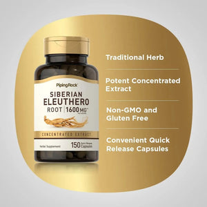 PIPING ROCK - Piping Rock Siberian Eleuthero Root 1600Mg. 150 Capsulas - The Red Vitamin MX - Suplementos Alimenticios - {{ shop.shopifyCountryName }}