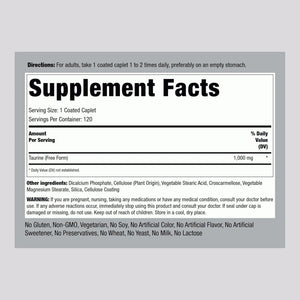 PIPING ROCK - Piping Rock Taurine 1000Mg. 120 Tabletas - The Red Vitamin MX - Suplementos Alimenticios - {{ shop.shopifyCountryName }}