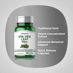 PIPING ROCK - Piping Rock Uva Ursi Capsules 960Mg. 100 Capsulas - The Red Vitamin MX - Suplementos Alimenticios - {{ shop.shopifyCountryName }}