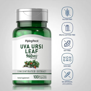 PIPING ROCK - Piping Rock Uva Ursi Capsules 960Mg. 100 Capsulas - The Red Vitamin MX - Suplementos Alimenticios - {{ shop.shopifyCountryName }}