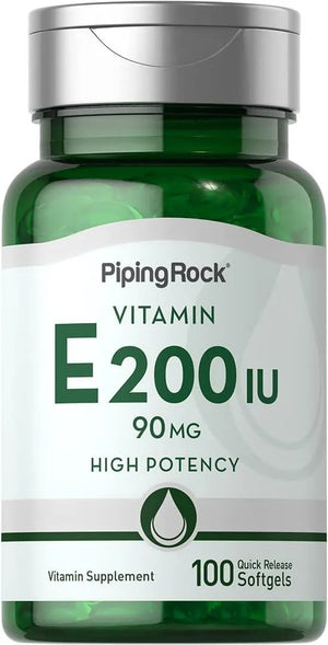 PIPING ROCK - Piping Rock Vitamin E 200 IU 90Mg. 100 Capsulas Blandas - The Red Vitamin MX - Suplementos Alimenticios - {{ shop.shopifyCountryName }}