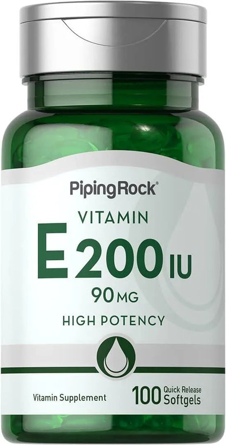 PIPING ROCK - Piping Rock Vitamin E 200 IU 90Mg. 100 Capsulas Blandas - The Red Vitamin MX - Suplementos Alimenticios - {{ shop.shopifyCountryName }}