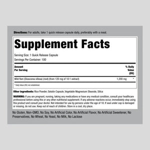 PIPING ROCK - Piping Rock Wild Yam Root 1200Mg. 100 Capsulas - The Red Vitamin MX - Suplementos Alimenticios - {{ shop.shopifyCountryName }}