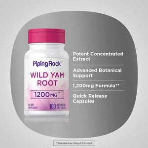 PIPING ROCK - Piping Rock Wild Yam Root 1200Mg. 100 Capsulas - The Red Vitamin MX - Suplementos Alimenticios - {{ shop.shopifyCountryName }}