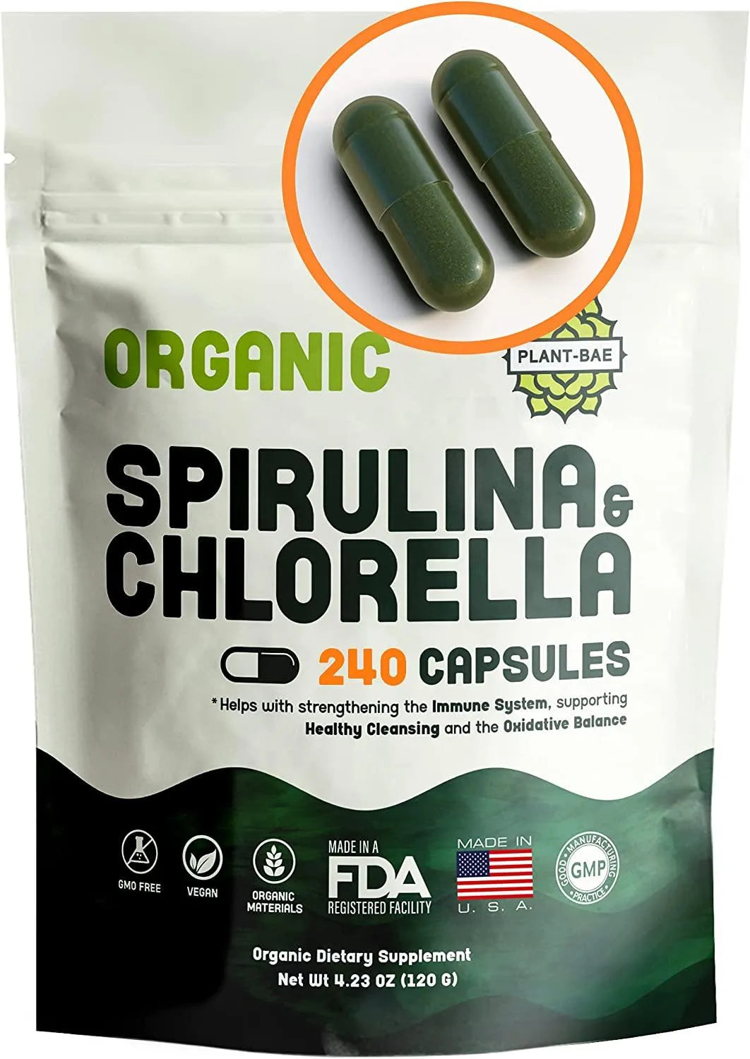 PLANT-BAE - Plant-Bae Spirulina and Chlorella 240 Capsulas - The Red Vitamin MX - Suplementos Alimenticios - {{ shop.shopifyCountryName }}