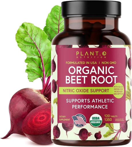 PLANT O NUTRITION - Plant.O Premium Organic Beet Root Tablets 120 Tabletas - The Red Vitamin MX - Suplementos Alimenticios - {{ shop.shopifyCountryName }}