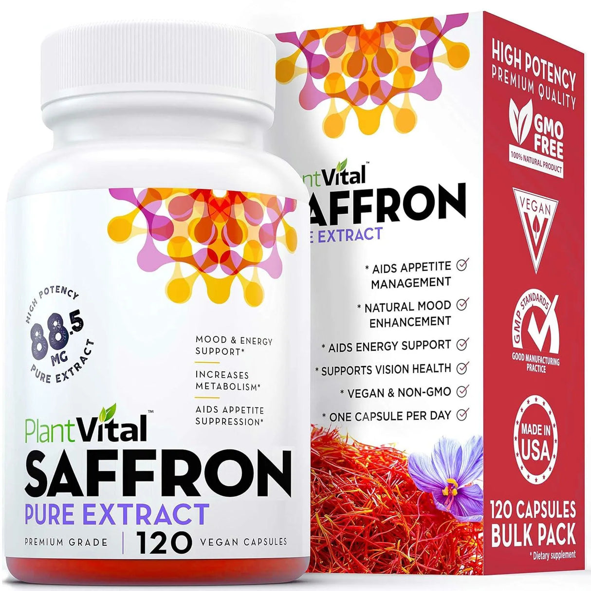 PLANT VITAL - Plantvital Saffron 88.5Mg. 120 Capsulas - The Red Vitamin MX - Suplementos Alimenticios - {{ shop.shopifyCountryName }}