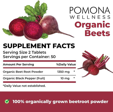 POMONA WELLNESS - Pomona Wellness Beet Root 1350Mg. 100 Tabletas - The Red Vitamin MX - Suplementos Alimenticios - {{ shop.shopifyCountryName }}