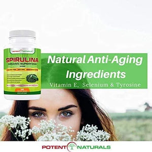 POTENT NATURALS - Potent Naturals Organic Spirulina 3000Mg. 180 Capsulas - The Red Vitamin MX - Suplementos Alimenticios - {{ shop.shopifyCountryName }}