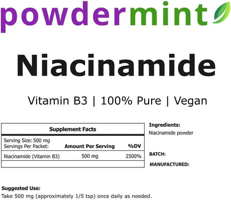 POWDERMINT - Powdermint Niacinamide Powder 500Mg. 1 Kg. - The Red Vitamin MX - Suplementos Alimenticios - {{ shop.shopifyCountryName }}