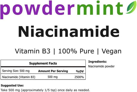 POWDERMINT - Powdermint Niacinamide Powder 500Mg. 500Gr. - The Red Vitamin MX - Suplementos Alimenticios - {{ shop.shopifyCountryName }}