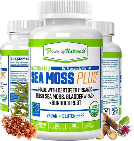 POWER BY NATURE - Power By Naturals Sea Moss Plus 60 Capsulas - The Red Vitamin MX - Suplementos Alimenticios - {{ shop.shopifyCountryName }}