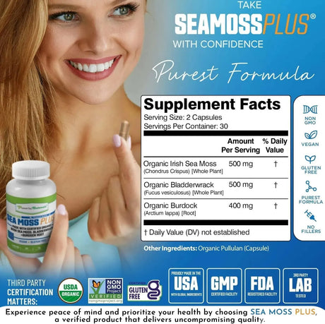 POWER BY NATURE - Power By Naturals Sea Moss Plus 60 Capsulas - The Red Vitamin MX - Suplementos Alimenticios - {{ shop.shopifyCountryName }}