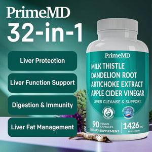 PRIMEMD - PrimeMD 32-in-1 Liver Supplement with Milk Thistle and Dandelion Root 90 Capsulas - The Red Vitamin MX - Suplementos Alimenticios - {{ shop.shopifyCountryName }}