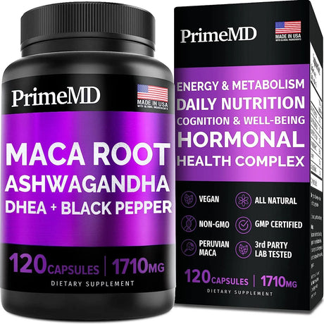 PRIMEMD - PrimeMD 6-in-1 Organic Maca Root & Ashwagandha 120 Capsulas - The Red Vitamin MX - Suplementos Alimenticios - {{ shop.shopifyCountryName }}