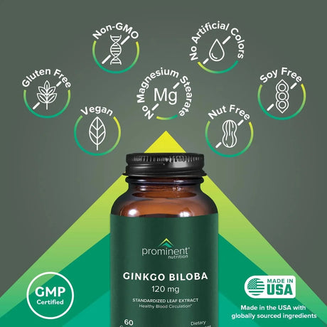 PRIMINENT NUTRITION - Prominent Nutrition Ginkgo Biloba 120Mg. 60 Capsulas - The Red Vitamin MX - Suplementos Alimenticios - {{ shop.shopifyCountryName }}