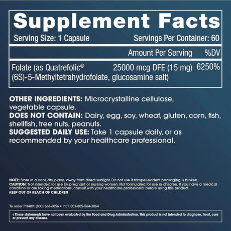 PRO HEALTH LONGEVITY - ProHealth Methylfolate with Quatrefolic Folate 15Mg. 60 Capsulas - The Red Vitamin MX - Suplementos Alimenticios - {{ shop.shopifyCountryName }}