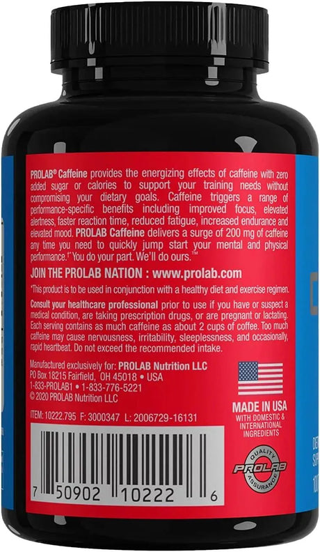 PROLAB - ProLab Caffeine 200Mg. 100 Tabletas 4 Pack - The Red Vitamin MX - Suplementos Alimenticios - {{ shop.shopifyCountryName }}