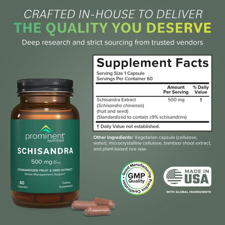 PROMINENT NUTRITION - Prominent Nutrition Schisandra 500Mg. 60 Capsulas - The Red Vitamin MX - Suplementos Alimenticios - {{ shop.shopifyCountryName }}