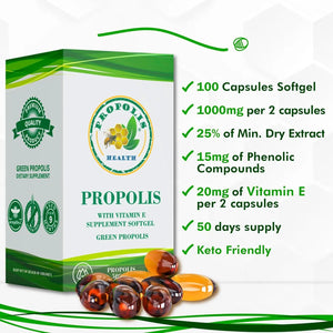 PROPOLIS HEALTH - Propolis Health Propolis Capsules 1000Mg. 100 Capsulas Blandas - The Red Vitamin MX - Suplementos Alimenticios - {{ shop.shopifyCountryName }}