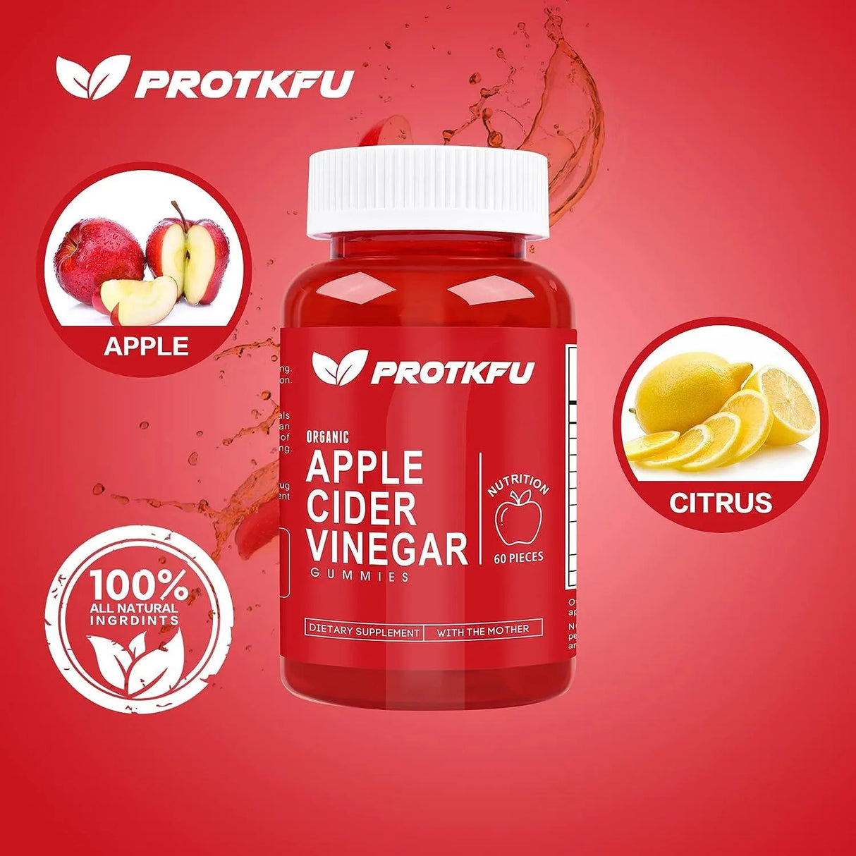 PROTKFU - ProTKFU Apple Cider Vinegar Gummies 120 Gomitas - The Red Vitamin MX - Suplementos Alimenticios - {{ shop.shopifyCountryName }}