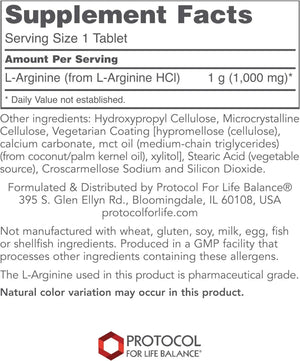 PROTOCOL FOR LIFE BALANCE - Protocol L-Arginine 1000Mg. 120 Capsulas - The Red Vitamin MX - Suplementos Alimenticios - {{ shop.shopifyCountryName }}