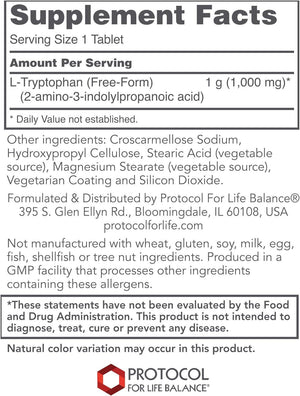 PROTOCOL FOR LIFE BALANCE - Protocol L-Tryptophan 1,000Mg. 60 Tabletas - The Red Vitamin MX - Suplementos Alimenticios - {{ shop.shopifyCountryName }}